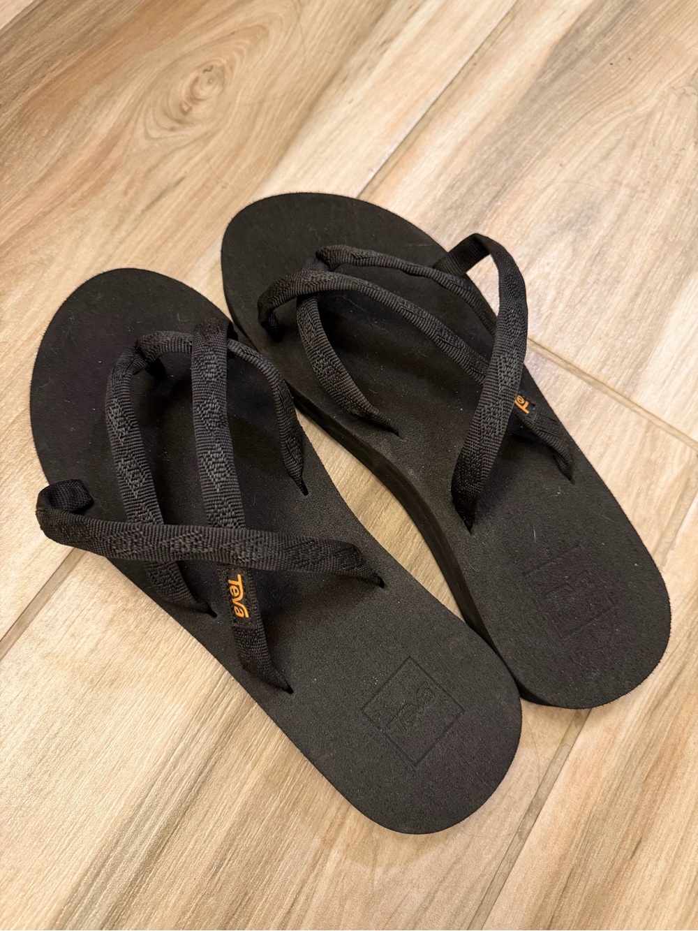 Teva Women’s Black Foam Flip Sandals - Strappy Comfort